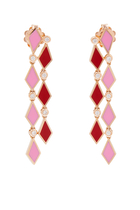 Mosaic Long Earrings, 18k Rose Gold & Diamonds